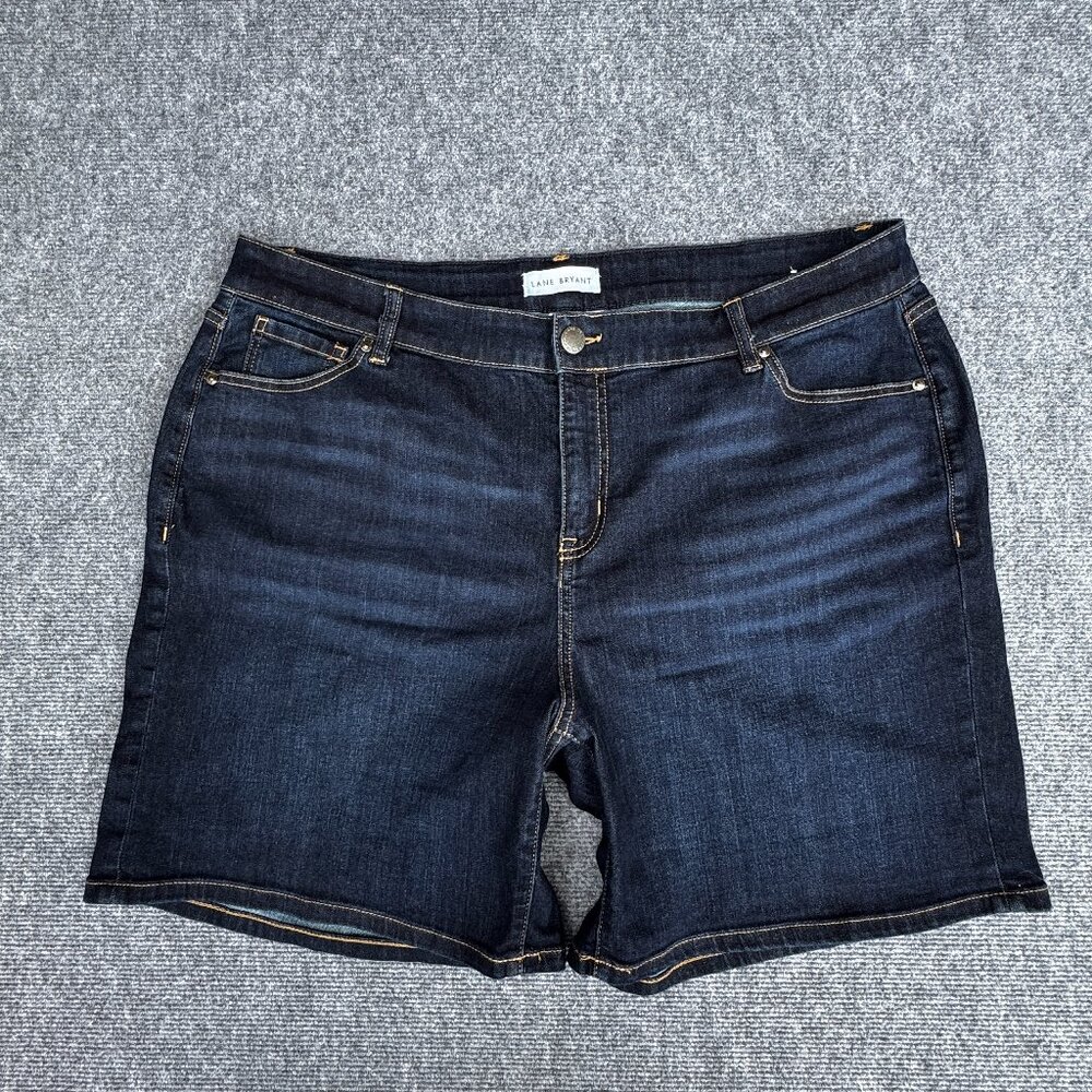 Lane Bryant Denim Shorts Womens Sz 18 Flex Magic Waistband Mid Rise Girlfriend